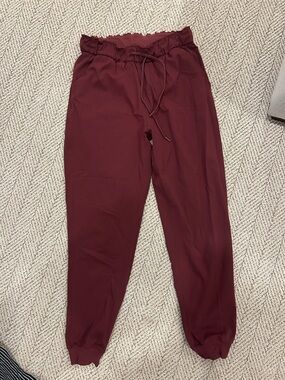 Women’s Burgundy Drawstring Jogger Pants